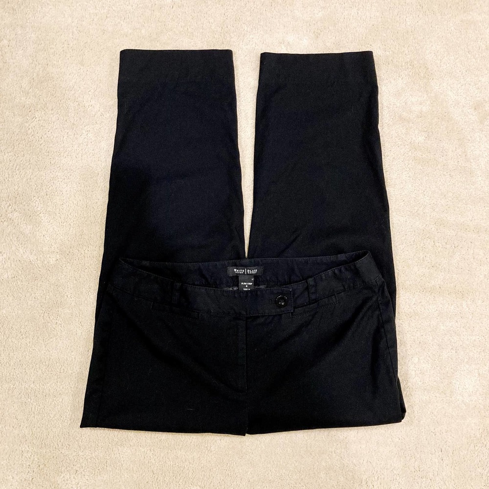 White House Black Market Slim Crop Black Pants Size 6